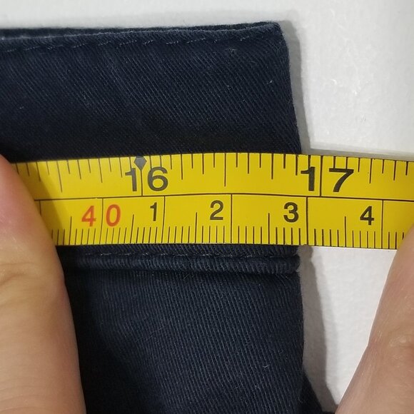 Nautical Blue Preppy Cotton Blend Straight Leg Trouser Plaid Trim Pocket Zip 14 - Picture 9 of 13